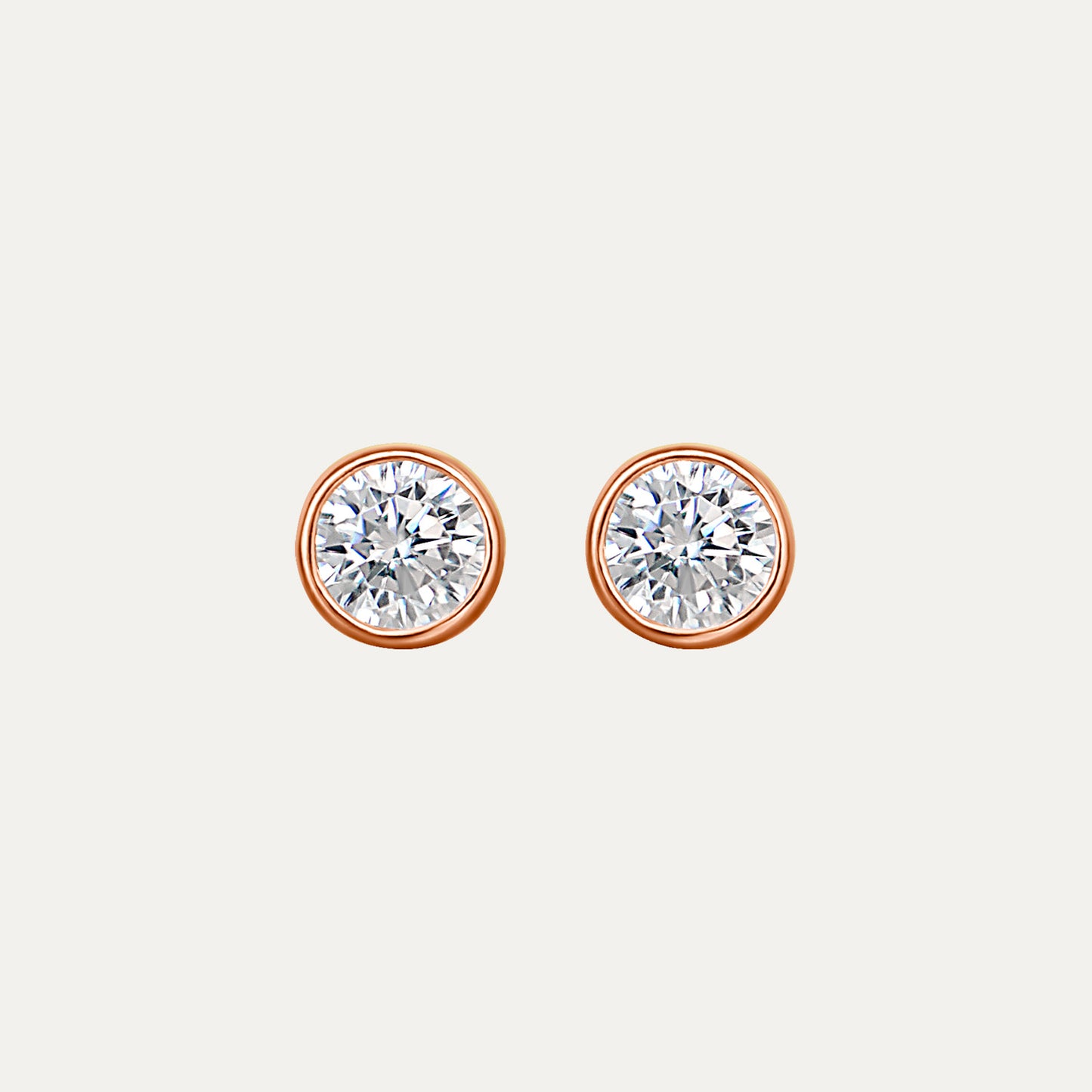 Mono Stud Earrings in Rose Gold