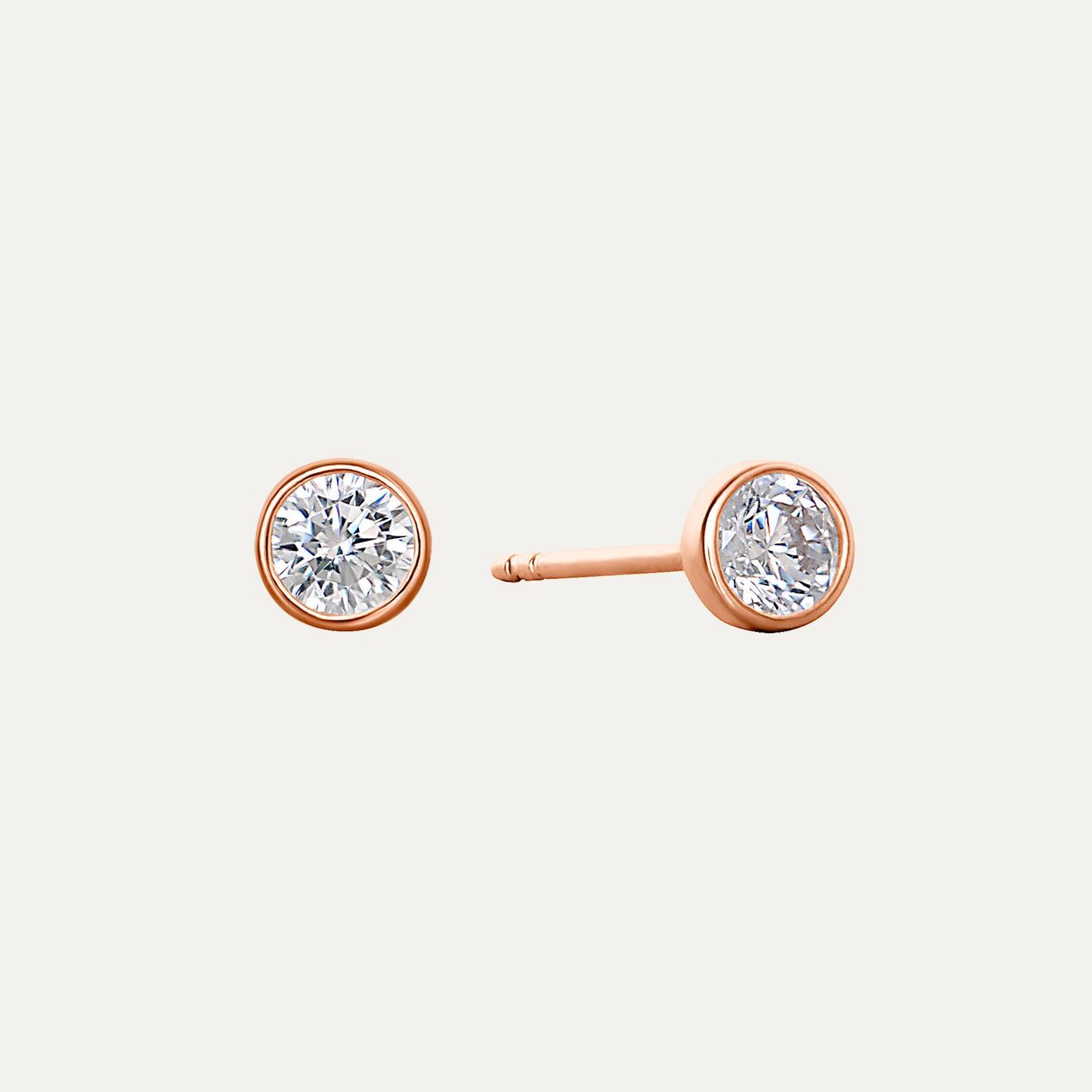 Mono Stud Earrings in Rose Gold